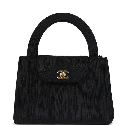 Chanel Large Kelly Rope Black Woven Gold Hardware Shoulder Bag