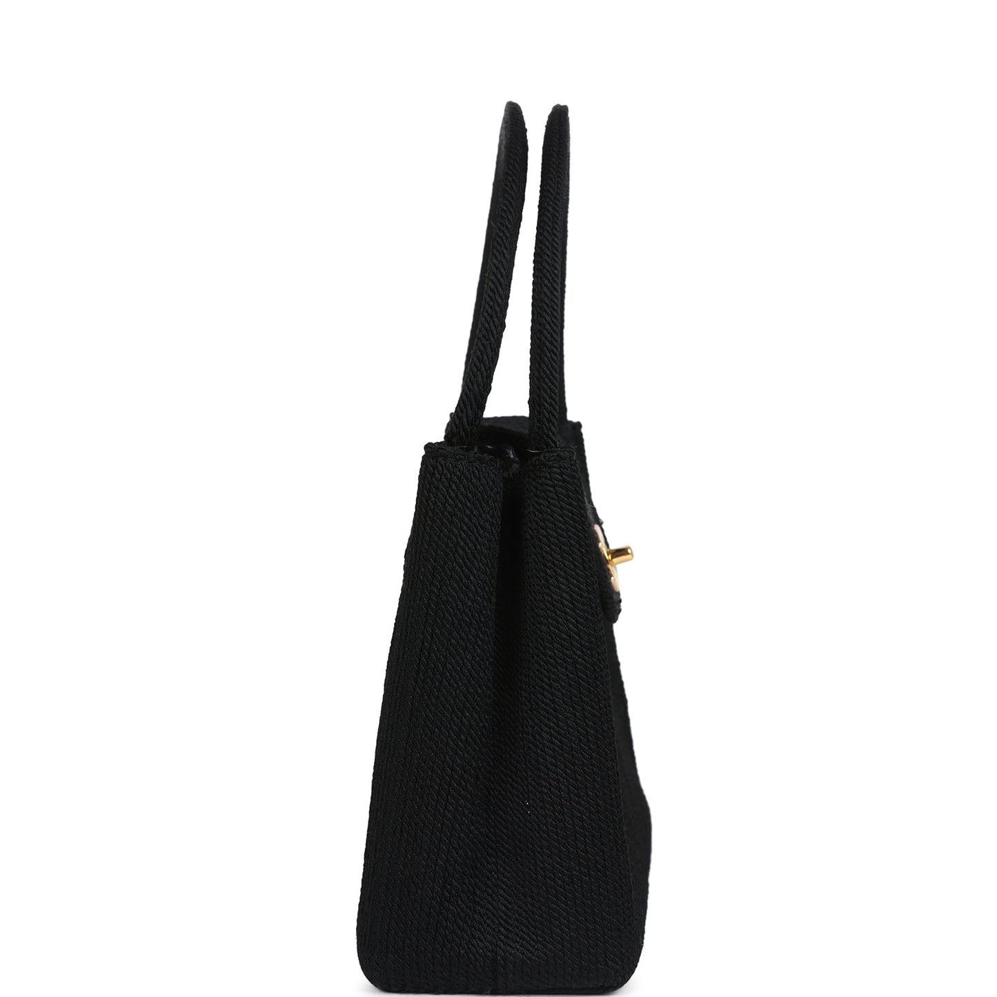 Chanel Large Kelly Rope Black Woven Gold Hardware Shoulder Bag