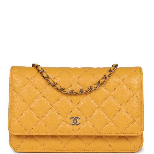Chanel Wallet On Chain Yellow Caviar Gold Hardware Crossbody