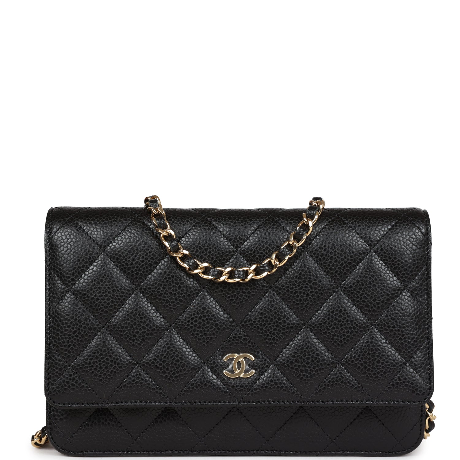 Chanel Wallet On Chain WOC Black Caviar Gold Hardware Crossbody