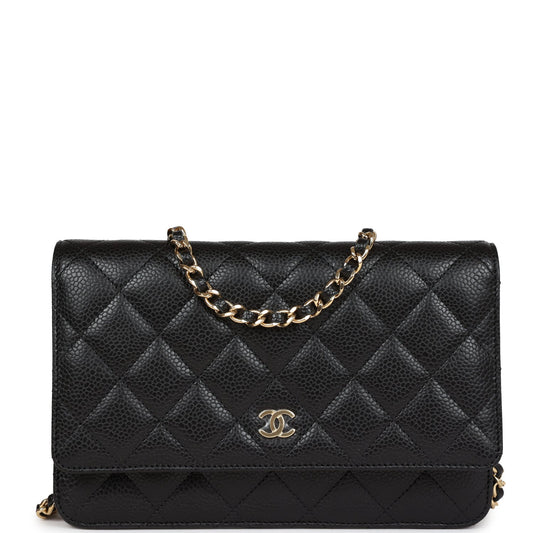 Chanel Wallet On Chain WOC Black Caviar Gold Hardware Crossbody