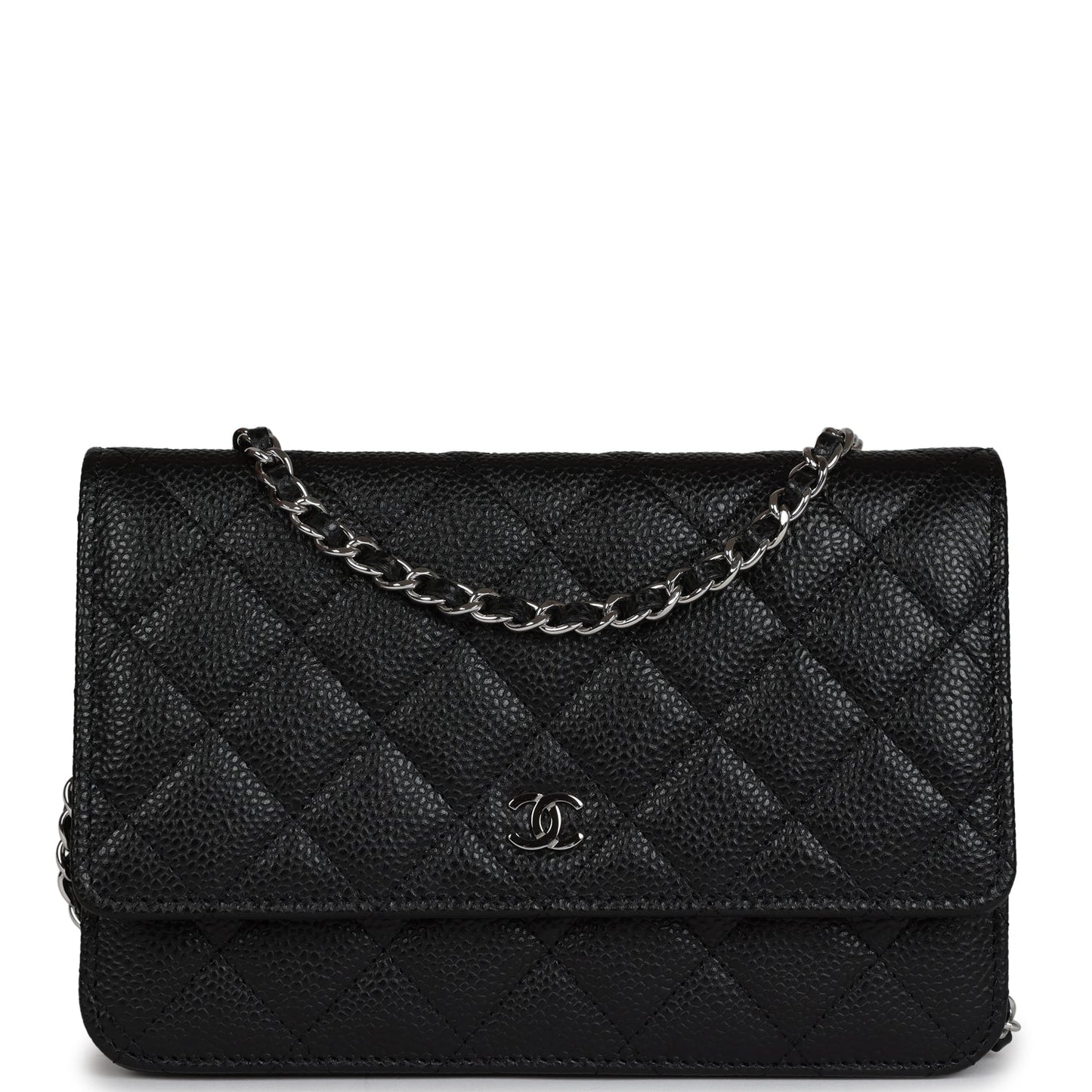 Chanel Wallet On Chain WOC Black Caviar Silver Hardware Crossbody