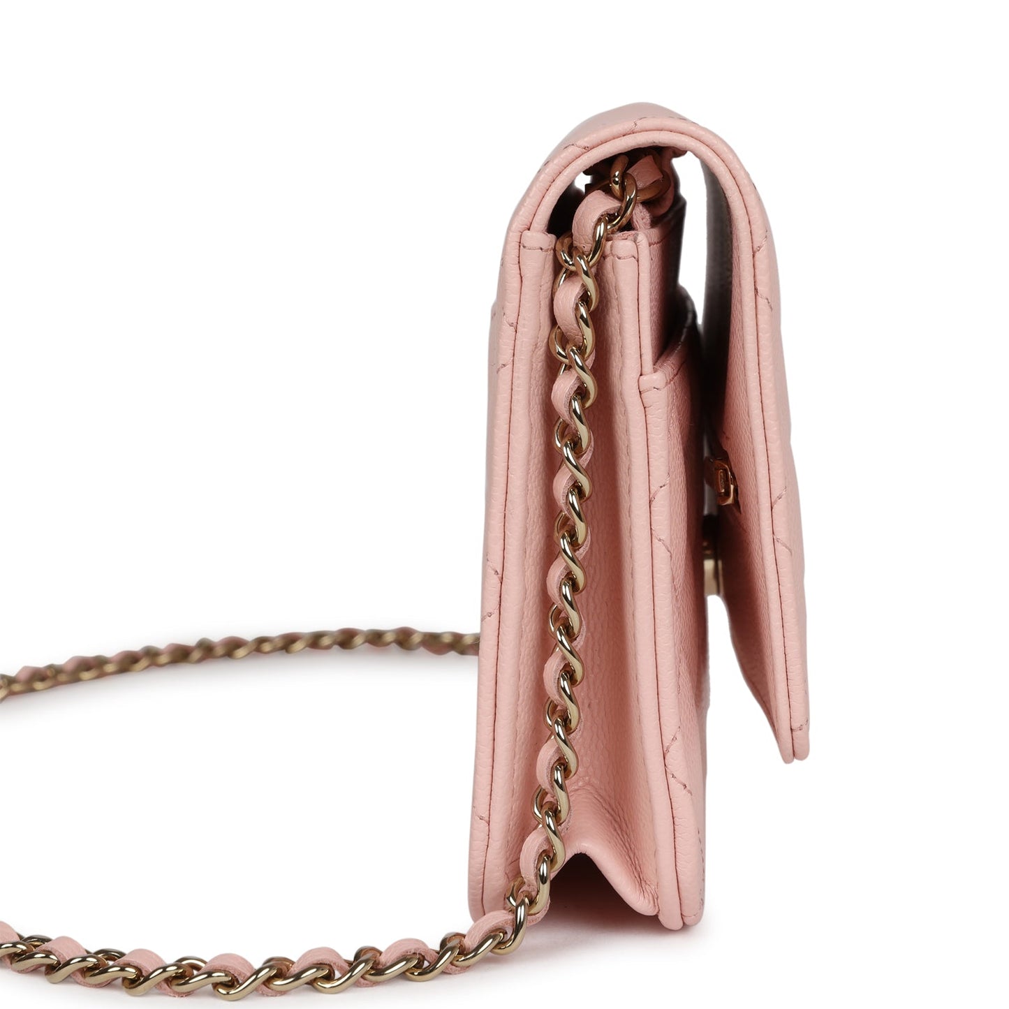 Chanel Wallet On Chain WOC Light Pink Caviar Light Gold Hardware Crossbody