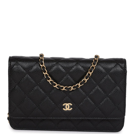 Chanel Wallet On Chain WOC Black Caviar Gold Hardware Crossbody