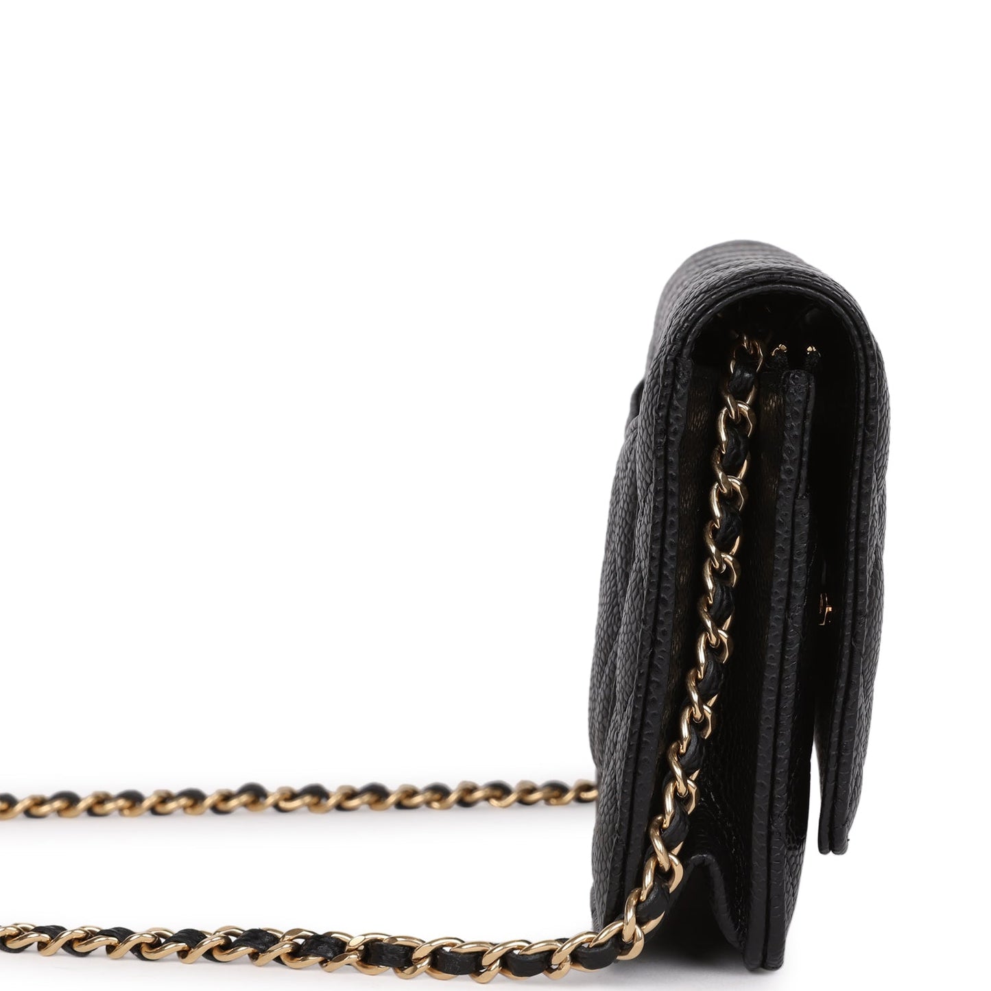 Chanel Wallet On Chain WOC Black Caviar Gold Hardware Crossbody