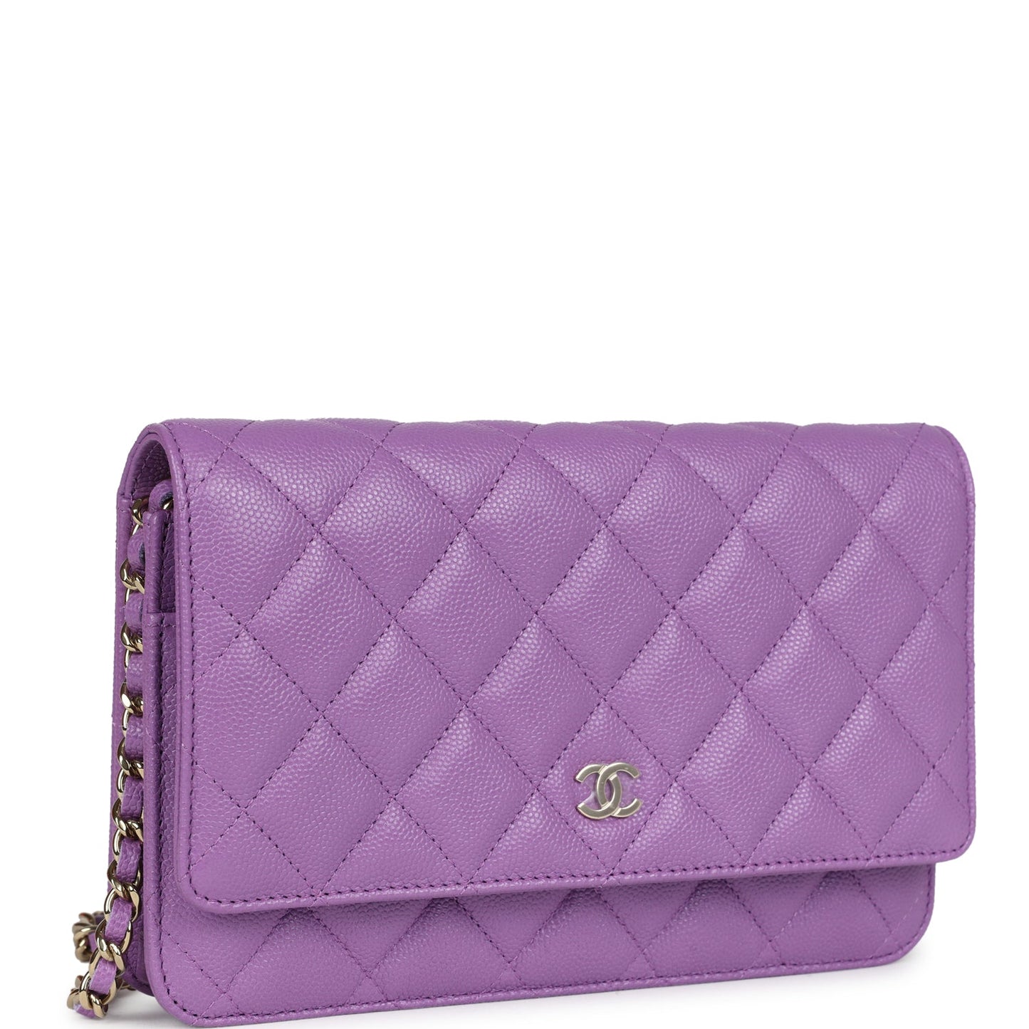 Chanel Wallet On Chain WOC Purple Caviar Light Gold Hardware Crossbody
