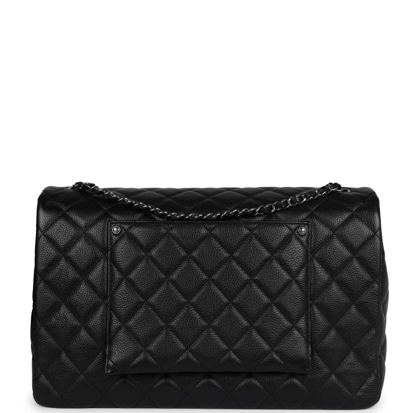 Chanel XXL Classic Single Flap Bag SO Black Shiny Caviar Ruthenium Hardware