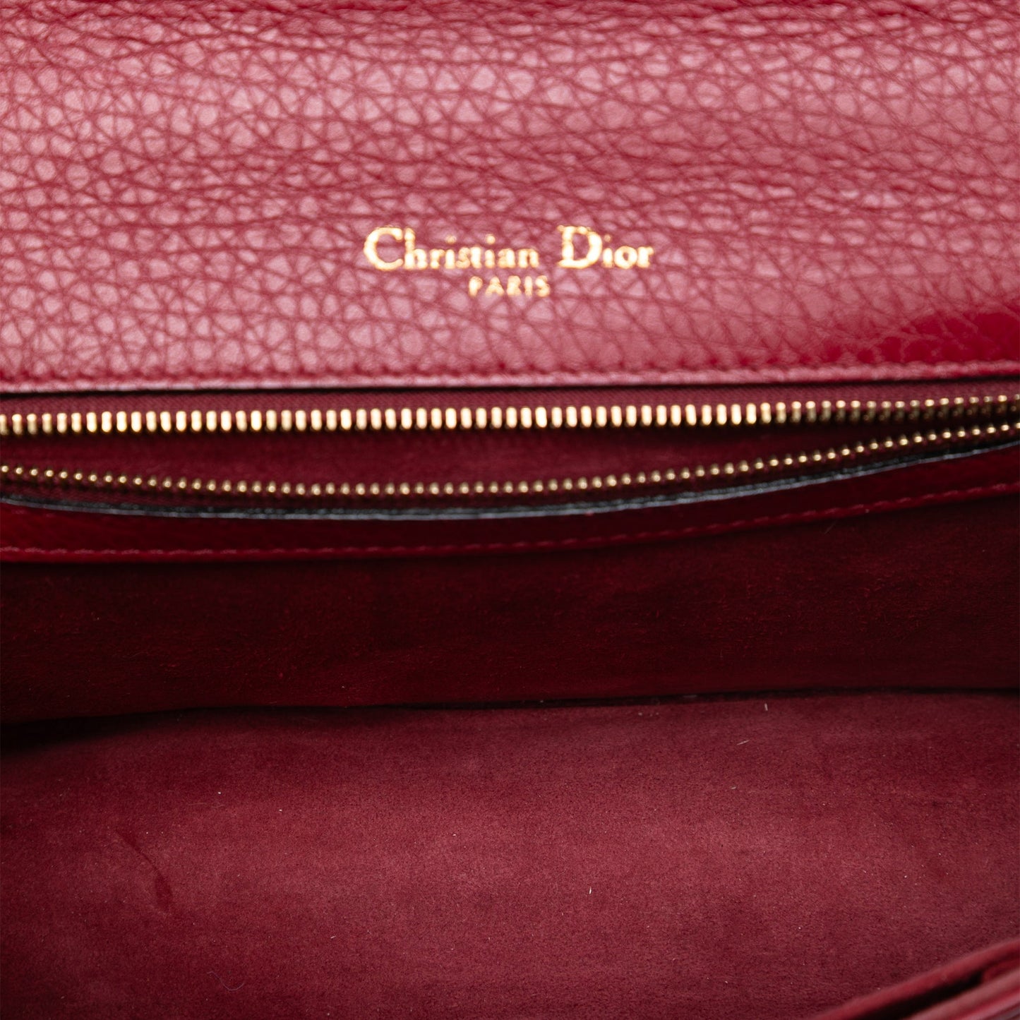 Red Dior Small Grained Calfskin Diorama Flap Crossbody Bag