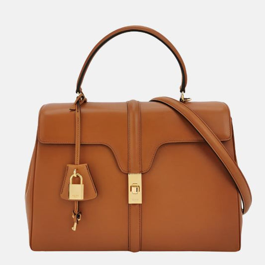 Celine 16 Bag Medium Caramel Natural Tan Smooth Calfskin Leather
