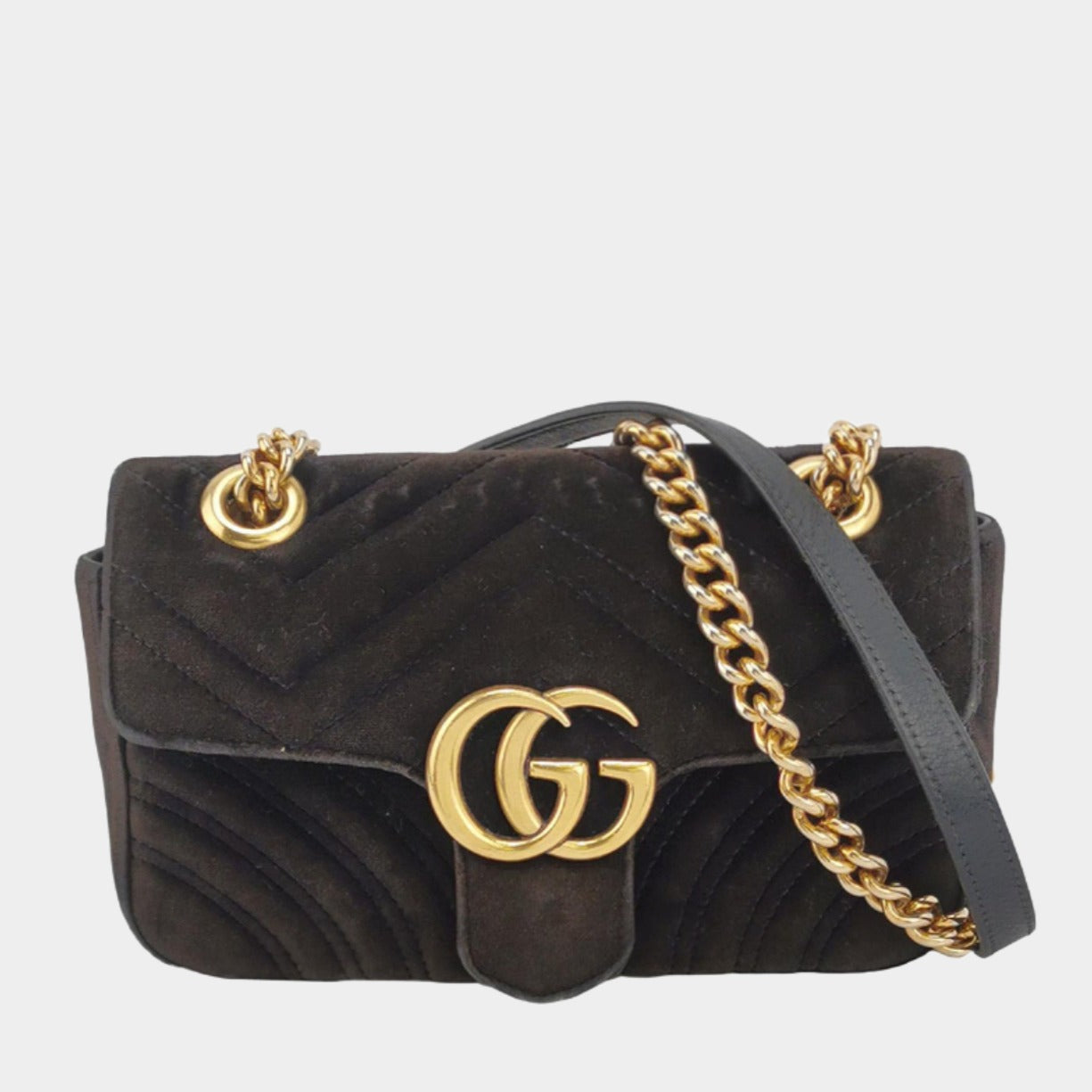 Gucci Marmont Mini Black Velvet Camera Bag