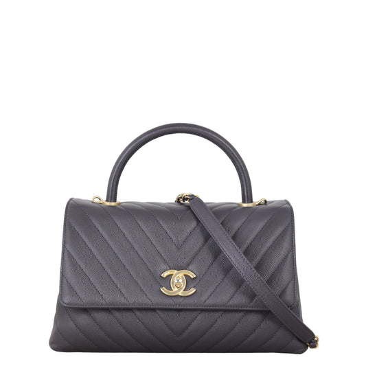 Chanel Coco Top Handle Medium Bag Chevron