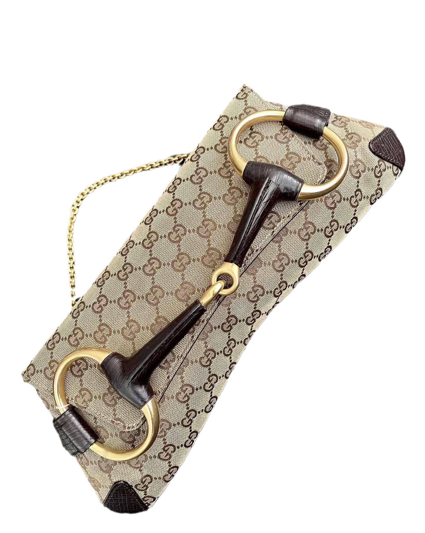 Iconic 2003 Gucci Horsebit 1955 Cloth Black Monogram Shoulder bag