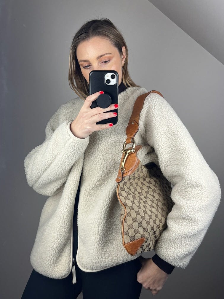 Gucci Leather Canvas Shoulder Bag Style 16