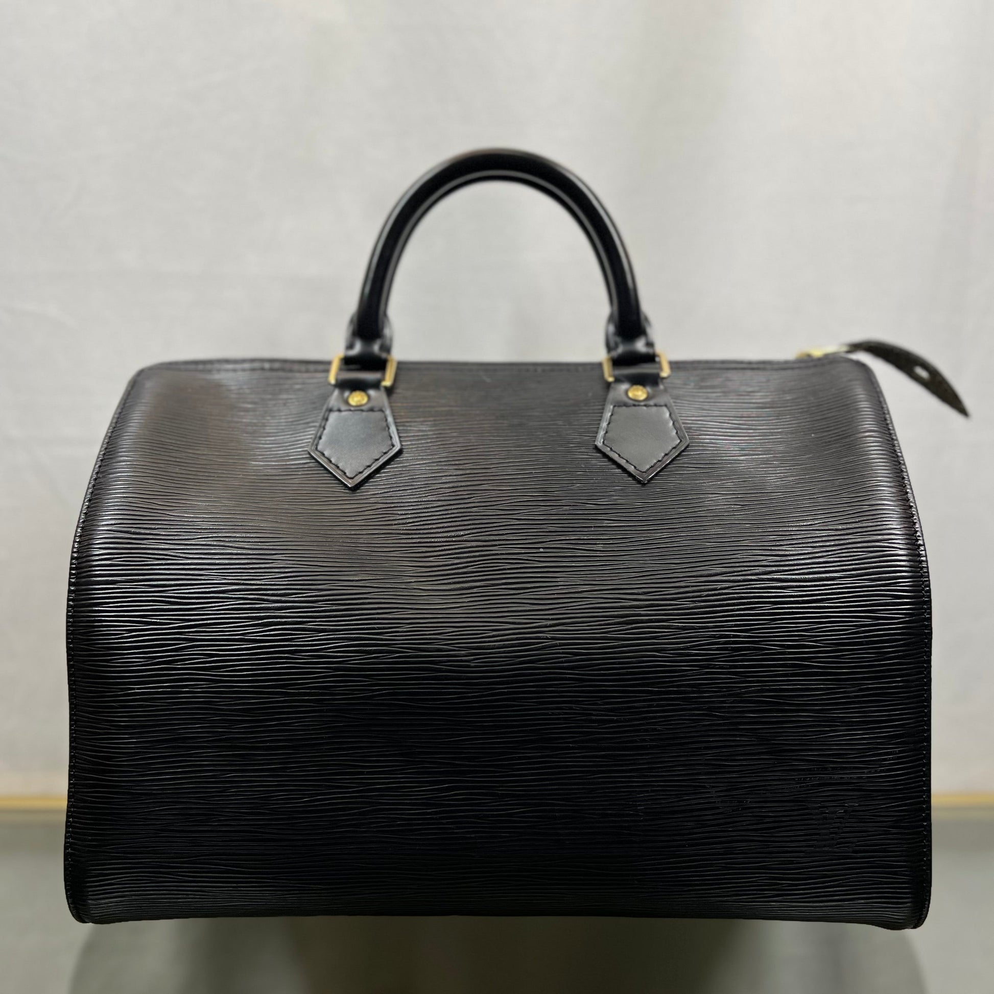 LOUIS VUITTON Black Epi Leather Satchel Bag