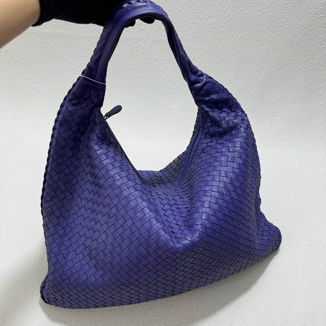 Bottega Veneta Hobo Bag Large Purple Leather 50cm