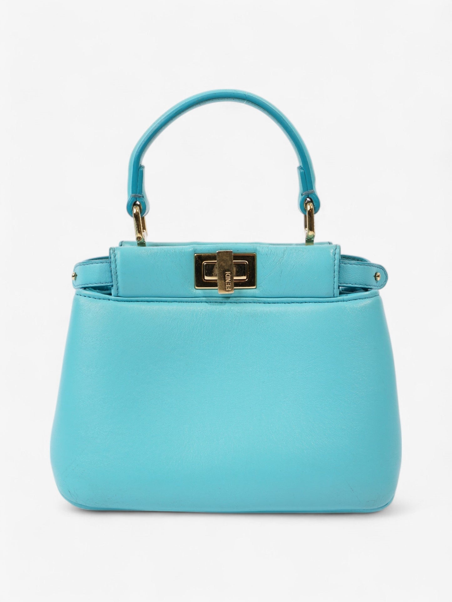 Fendi Peekaboo Light Blue Nappa Leather