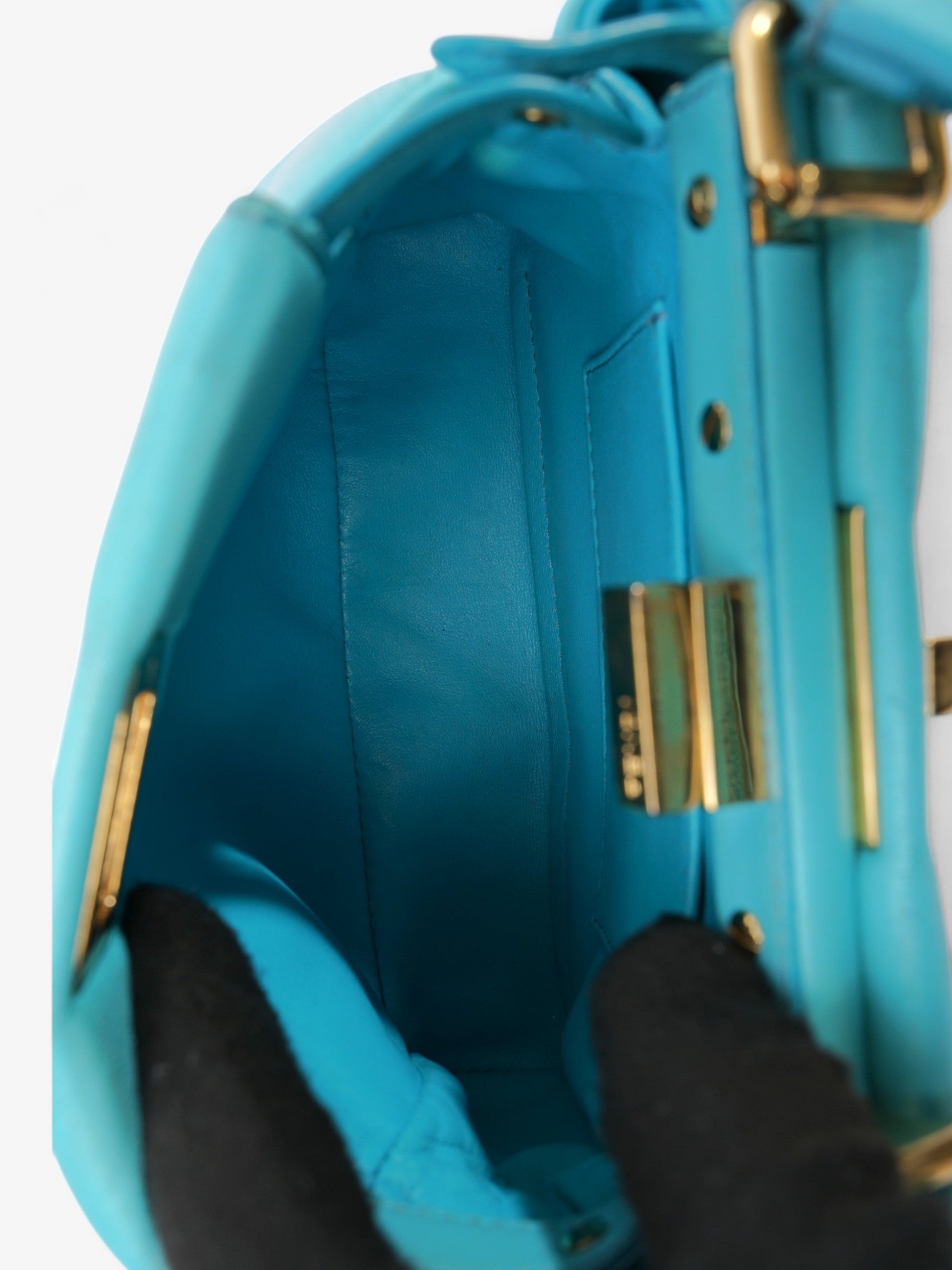 Fendi Peekaboo Light Blue Nappa Leather