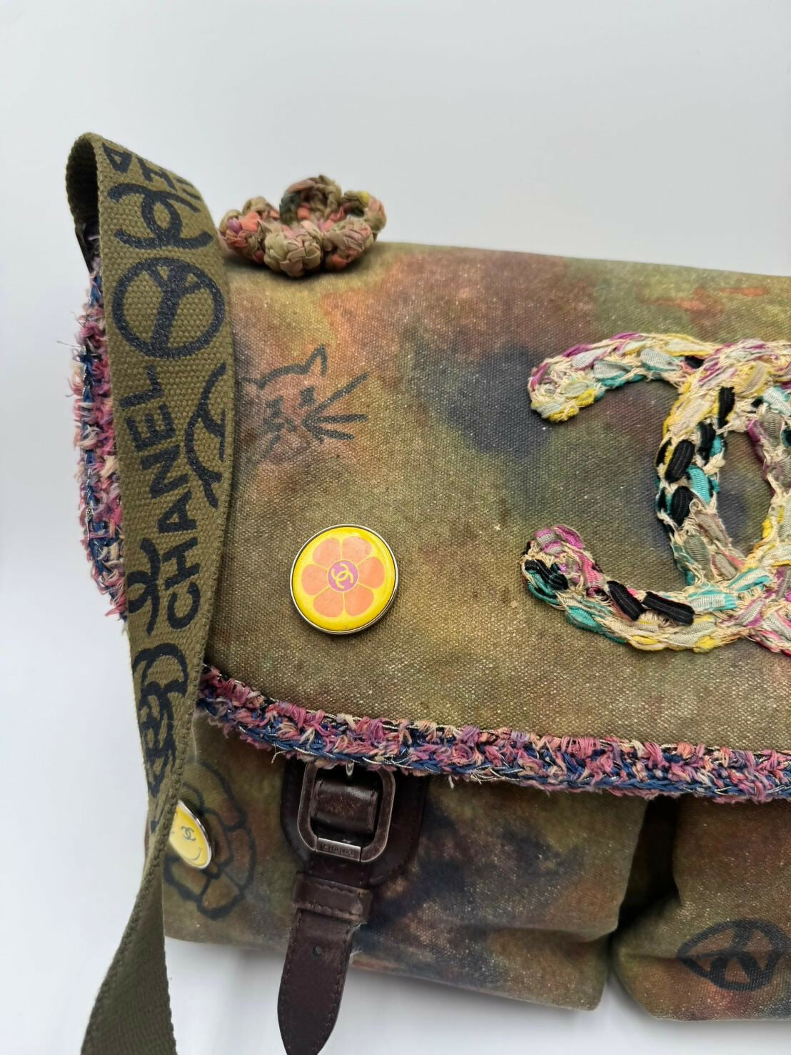 Chanel Graffiti Canvas Messenger Bag  Large Size