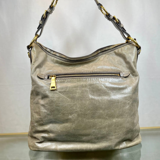 Prada Fumo Vitello Shine Hobo Bags