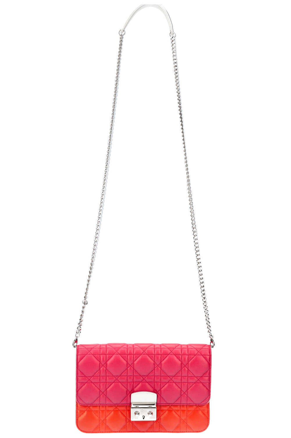 CHRISTIAN DIOR Miss Dior Promenade Bag Cannage Pink Orange Blue