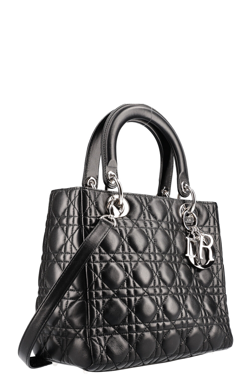 CHRISTIAN DIOR Lady Dior Bag Medium Cannage Black