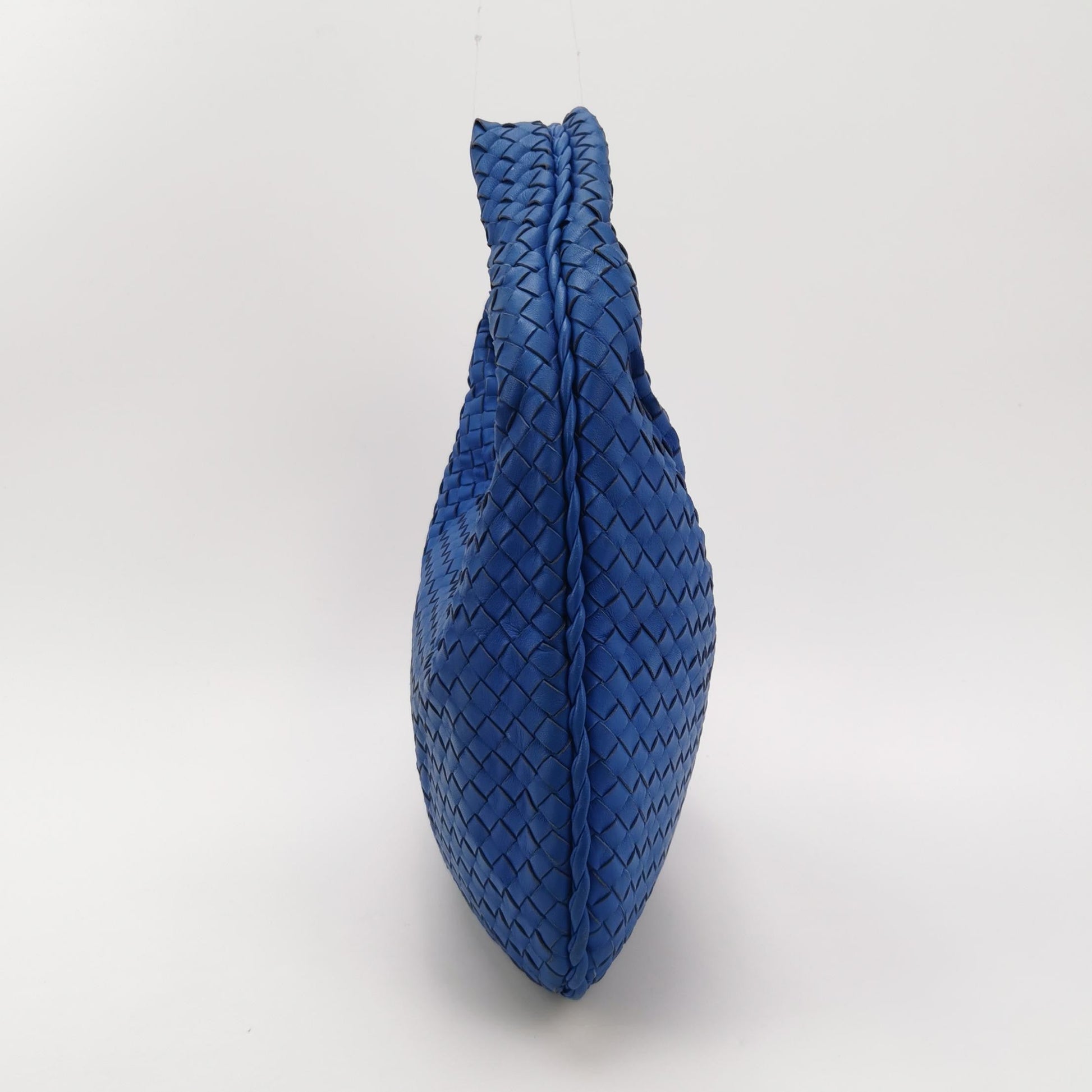 Bottega Veneta Hobo Bag Lambskin Leather Royal Blue 42cm Thick Shoulder Pad
