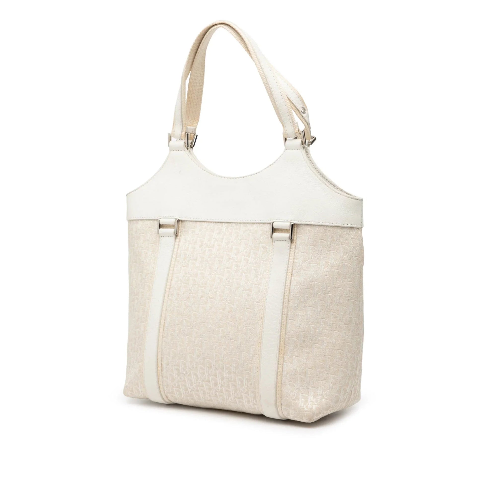 White Dior Diorissimo Trotter Canvas Street Chic Tote
