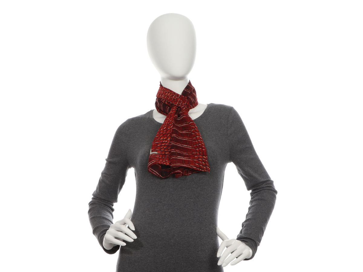Chanel Orange Croco Chanel Silk Mousseline Shawl