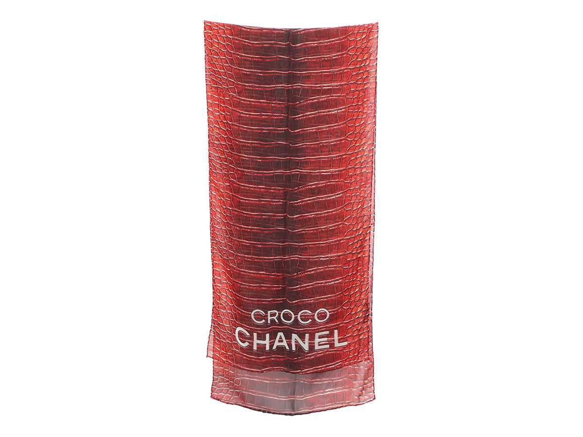 Chanel Orange Croco Chanel Silk Mousseline Shawl