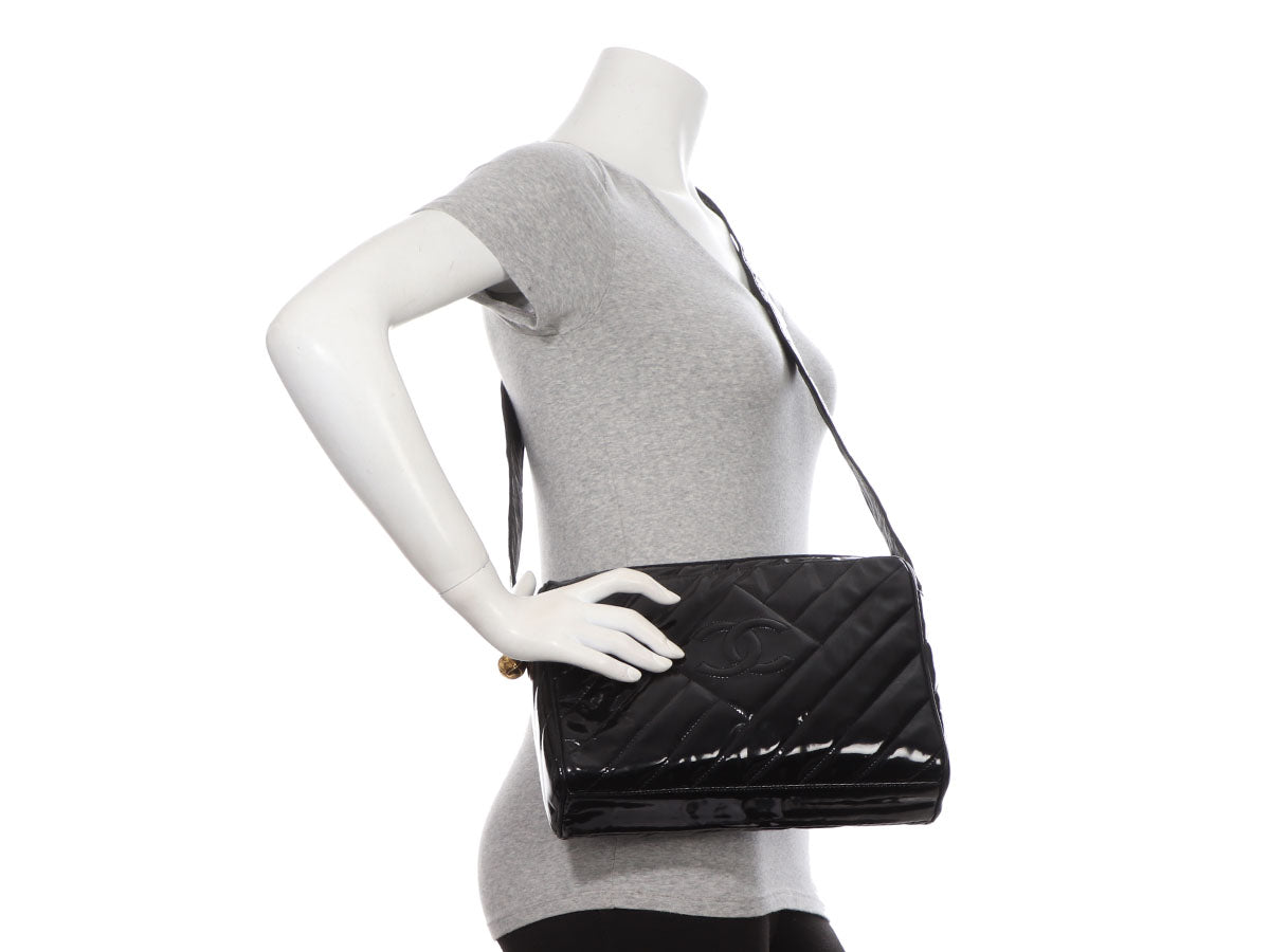 Chanel Black Patent Crossbody Bag