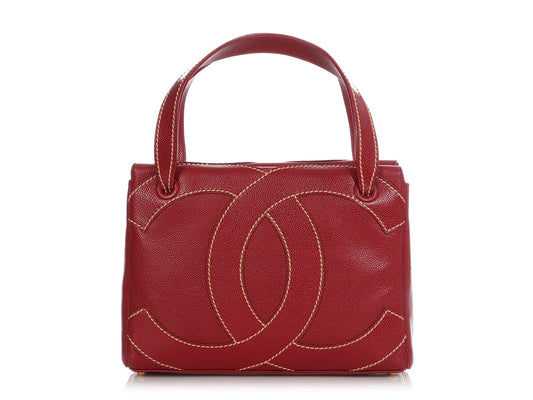 Chanel Red Caviar Hand Bag