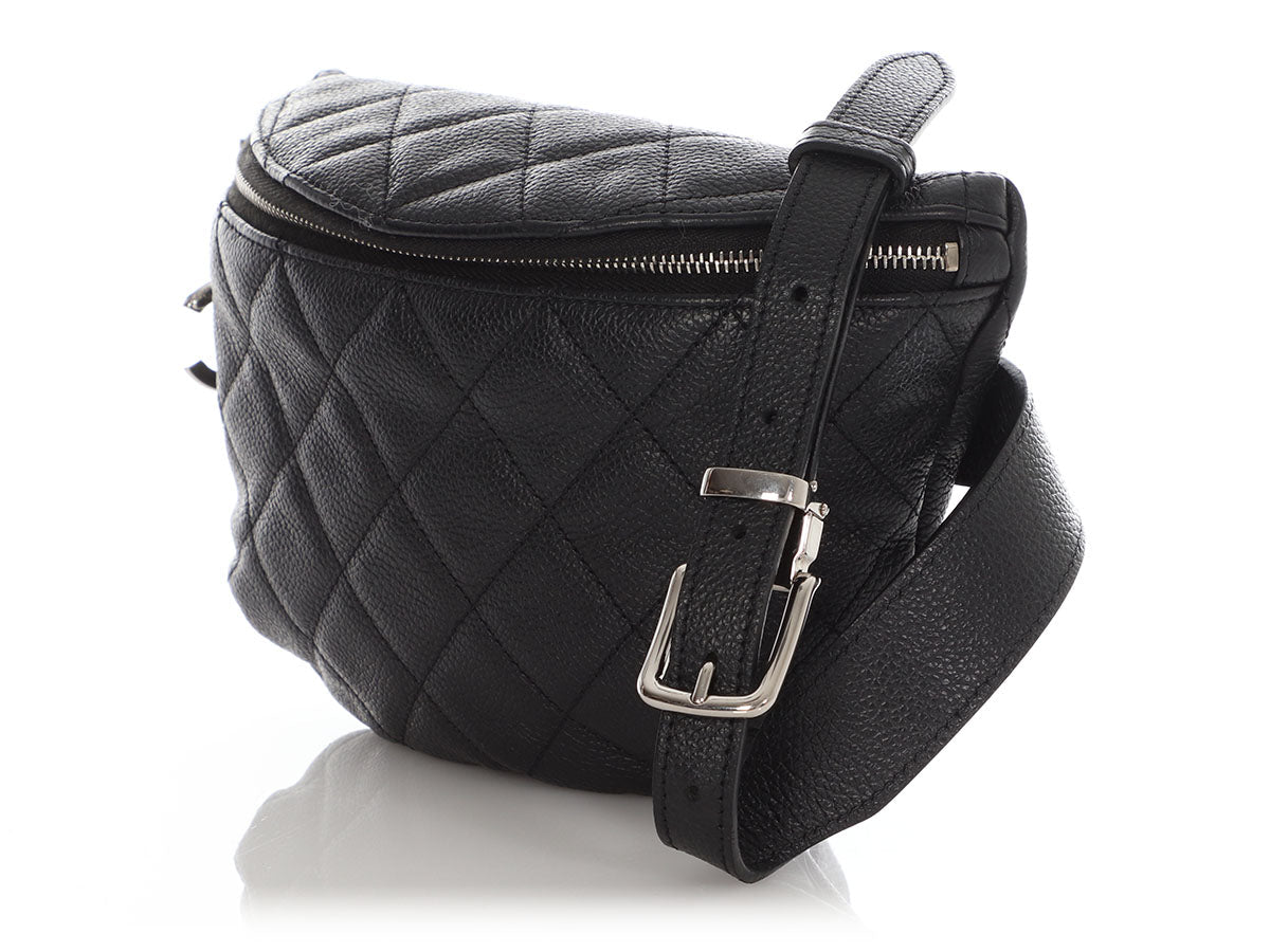 Chanel Black Quilted Caviar Uniform Waist Bag