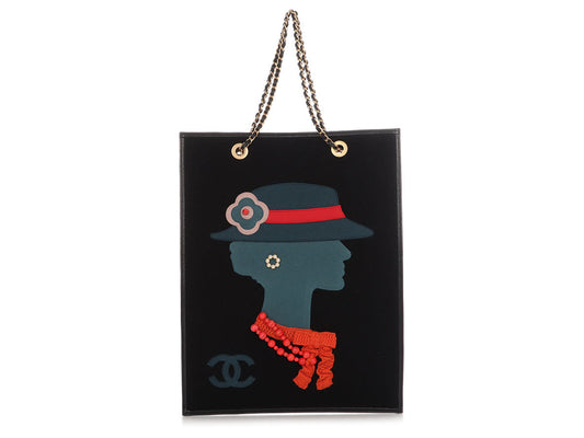 Chanel Black Wool Coco Silhouette Tote
