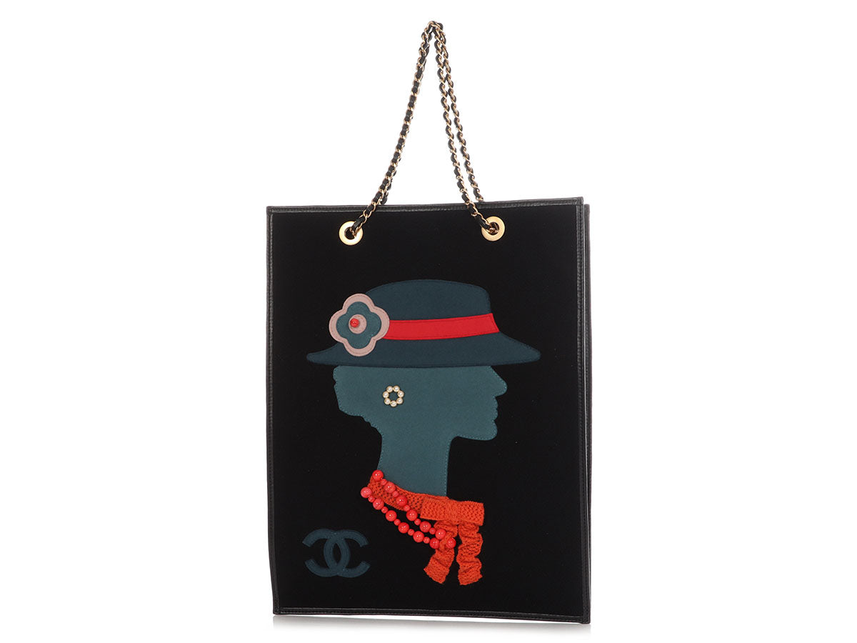 Chanel Black Wool Coco Silhouette Tote