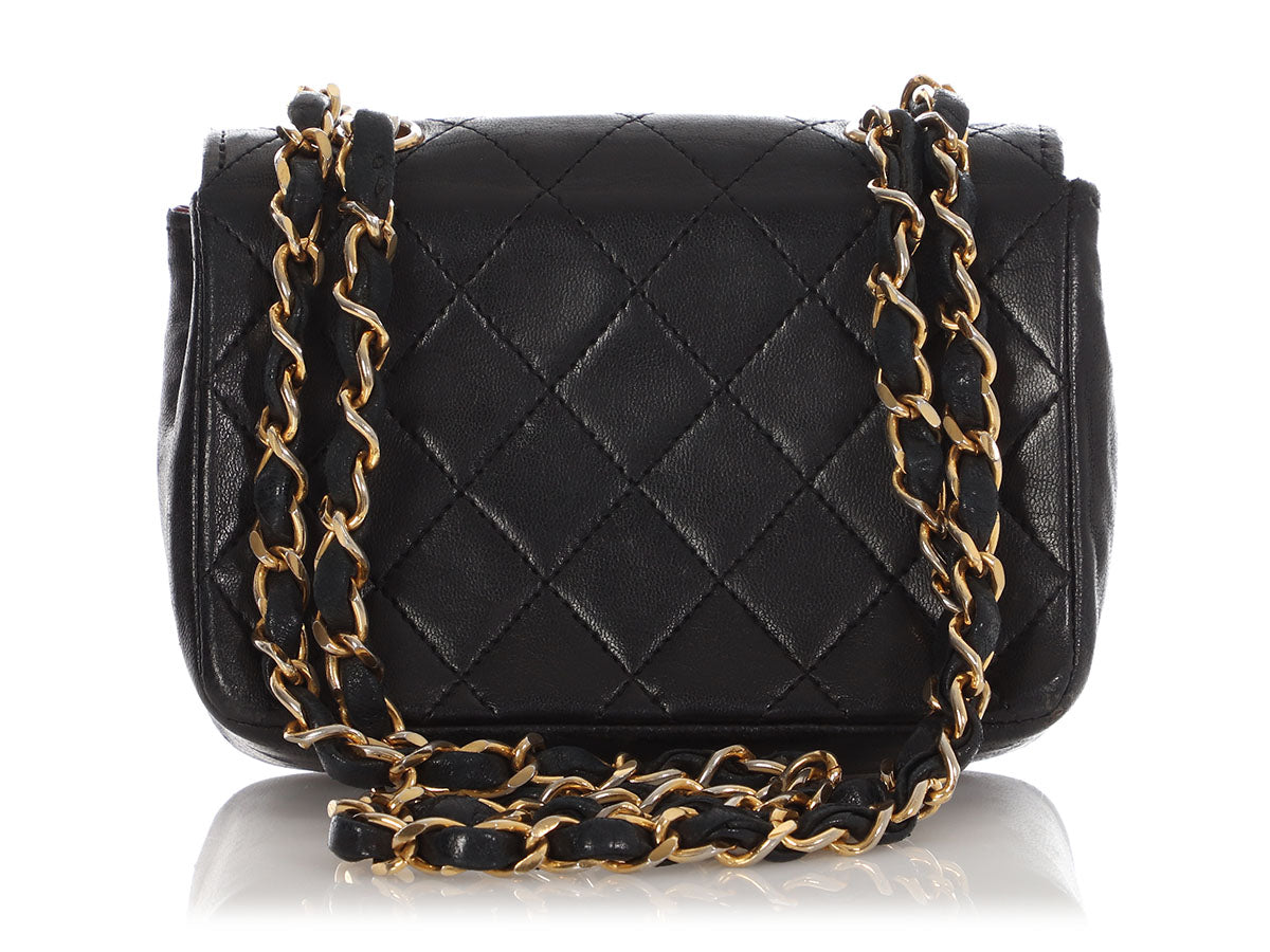 Chanel Extra Mini Black Quilted Lambskin Flap