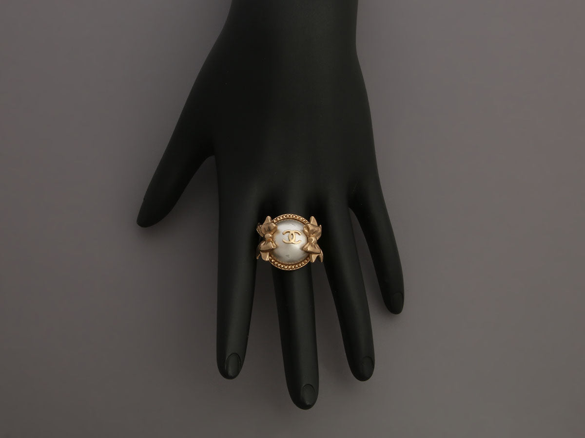 Chanel Pearl Bow Ring