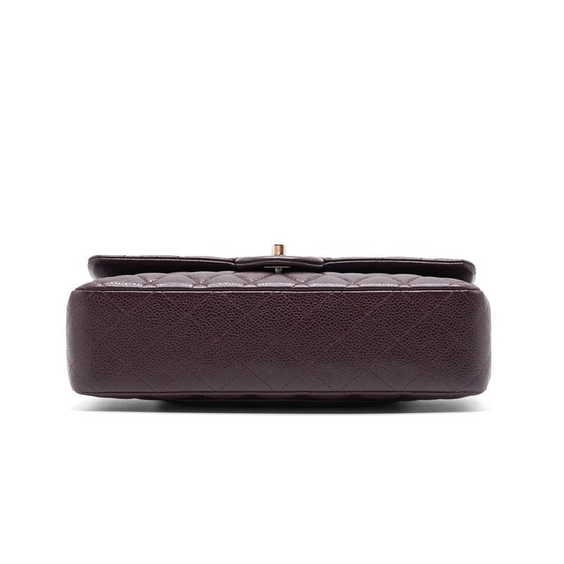 Chanel Medium cavier Classical double flap burgundy with