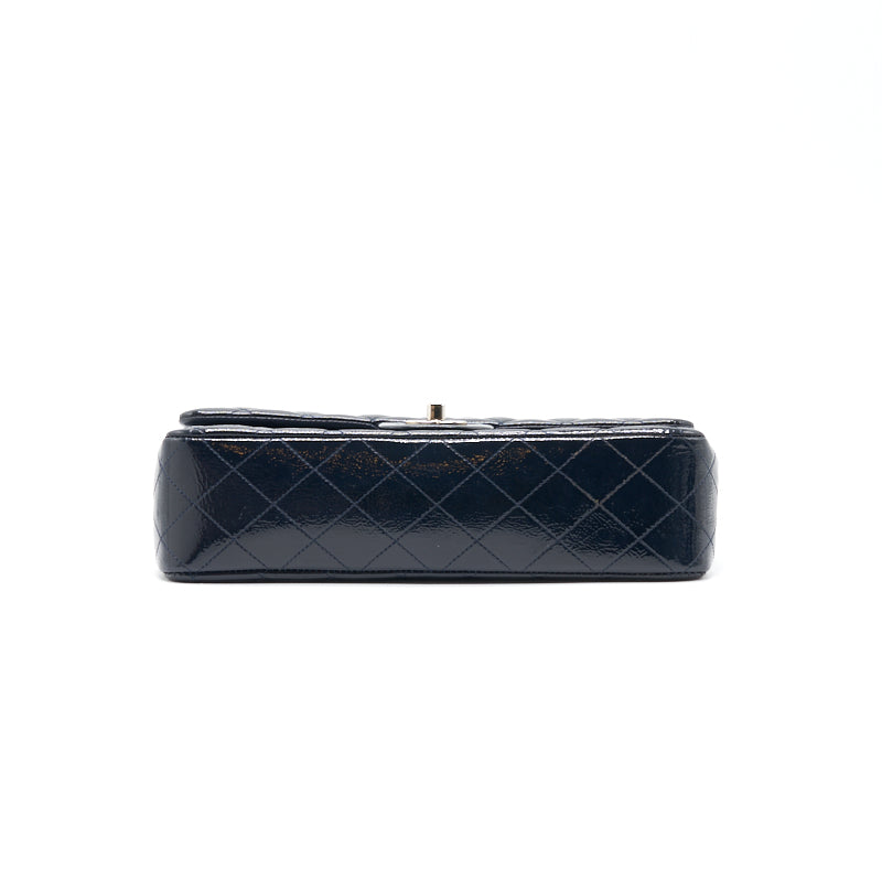 Chanel Classic Medium Double Flap Patent Leather Dark Navy with