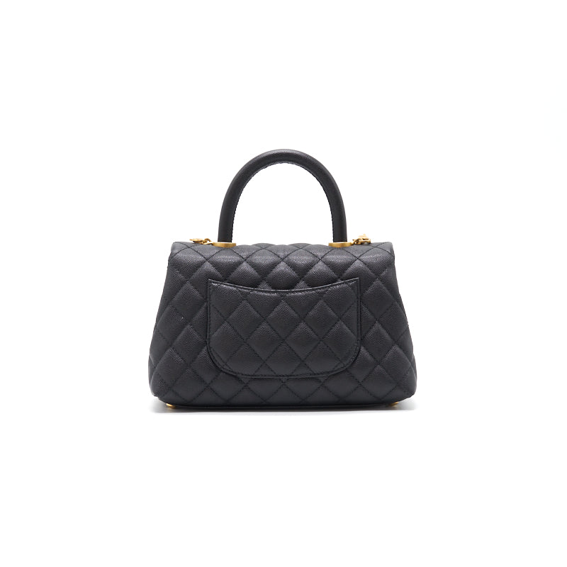 Chanel Caviar Quilted Mini Coco Handle Flap Black with