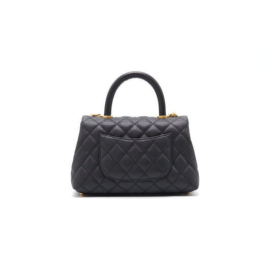 Chanel Caviar Quilted Mini Coco Handle Flap Black with