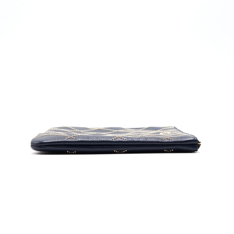 Chanel Calfskin with Metal Bead Pouch