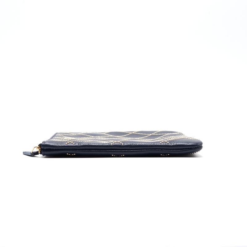 Chanel Calfskin with Metal Bead Pouch