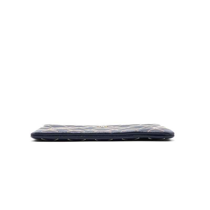 Chanel Calfskin with Metal Bead Pouch