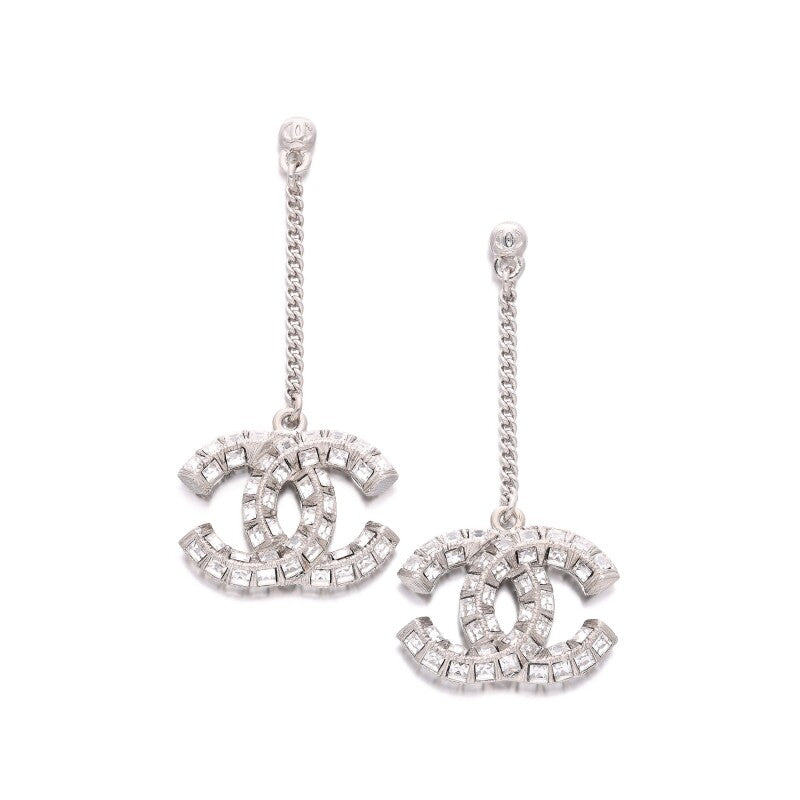 CHANEL BAGUETTE CRYSTAL CC DROP EARRINGS