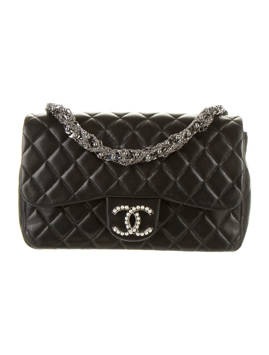 CHANEL CC WESTMINSTER PEARL FLAP LAMBSKIN BAG
