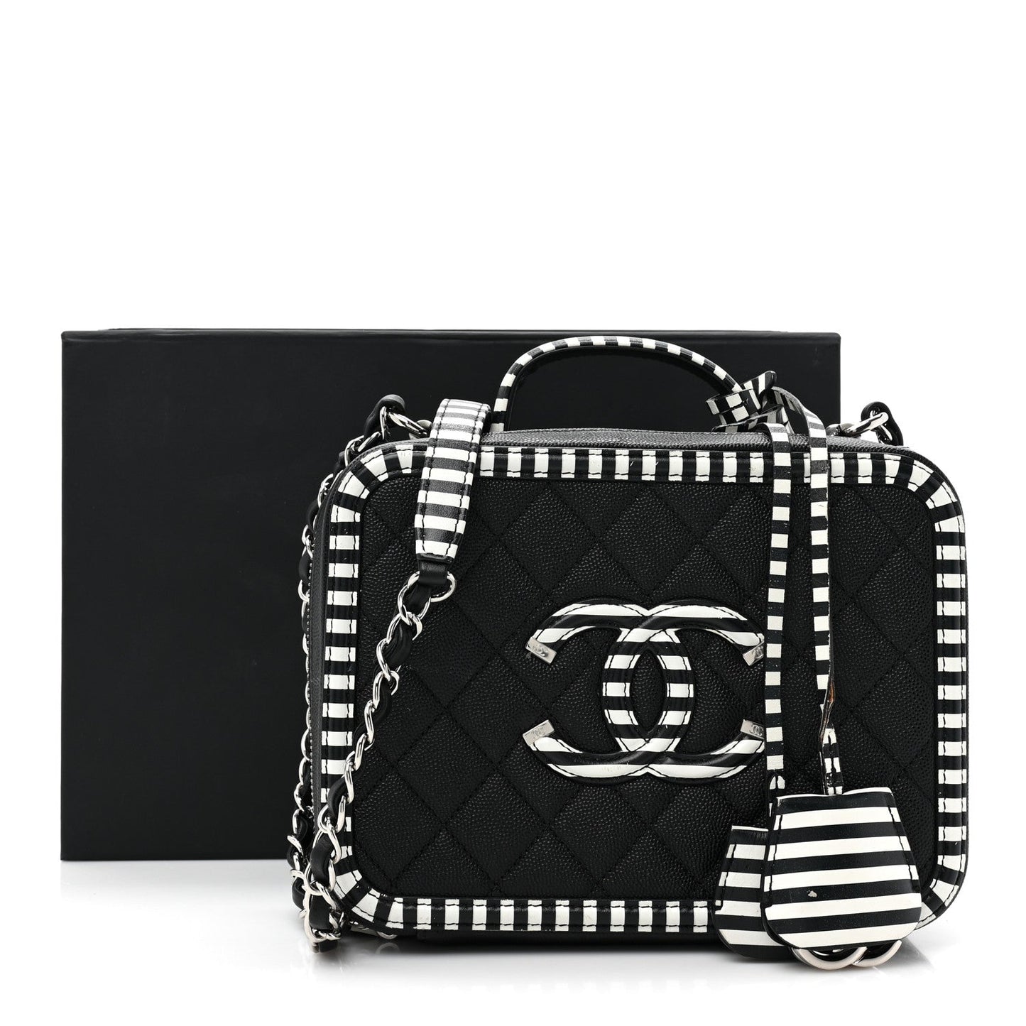 CHANEL CAVIAR QUILTED MEDIUM CC FILIGREE VANITY CASE Shoulder Bag