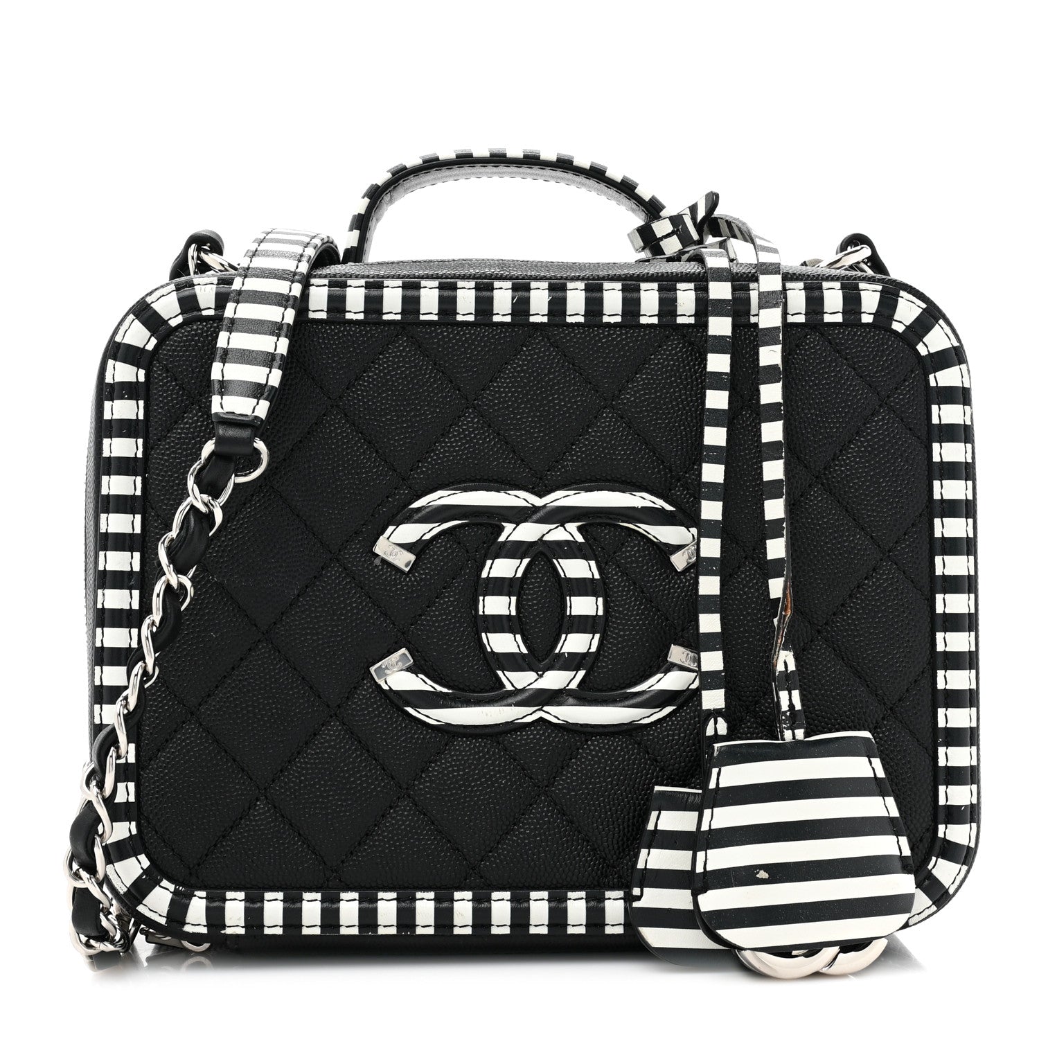 CHANEL CAVIAR QUILTED MEDIUM CC FILIGREE VANITY CASE Shoulder Bag
