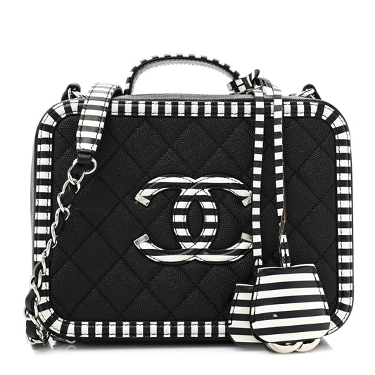 CHANEL CAVIAR QUILTED MEDIUM CC FILIGREE VANITY CASE Shoulder Bag