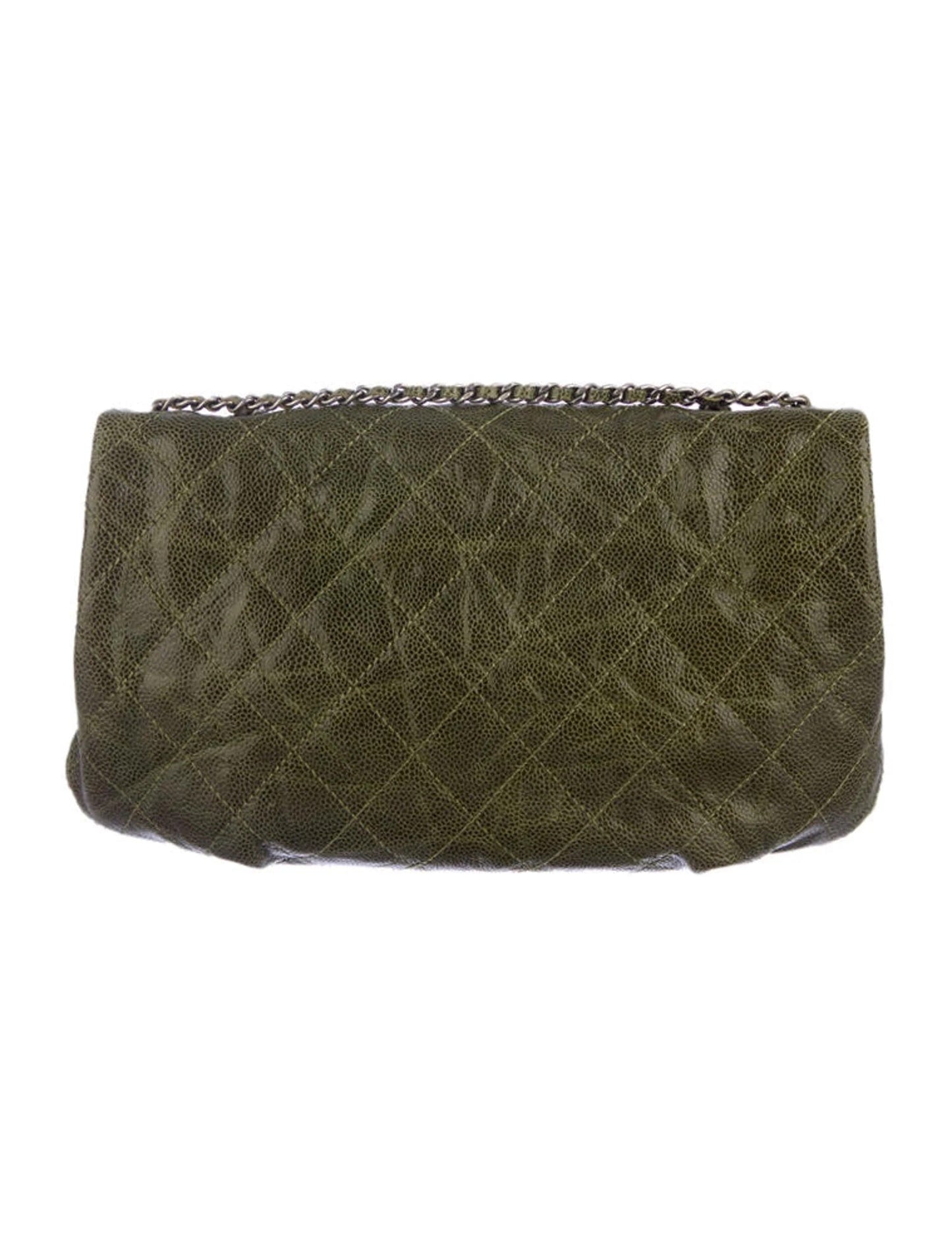CHANEL CAVIAR CRUMPLED LEATHER MED CC CRAVE FLAP BAG