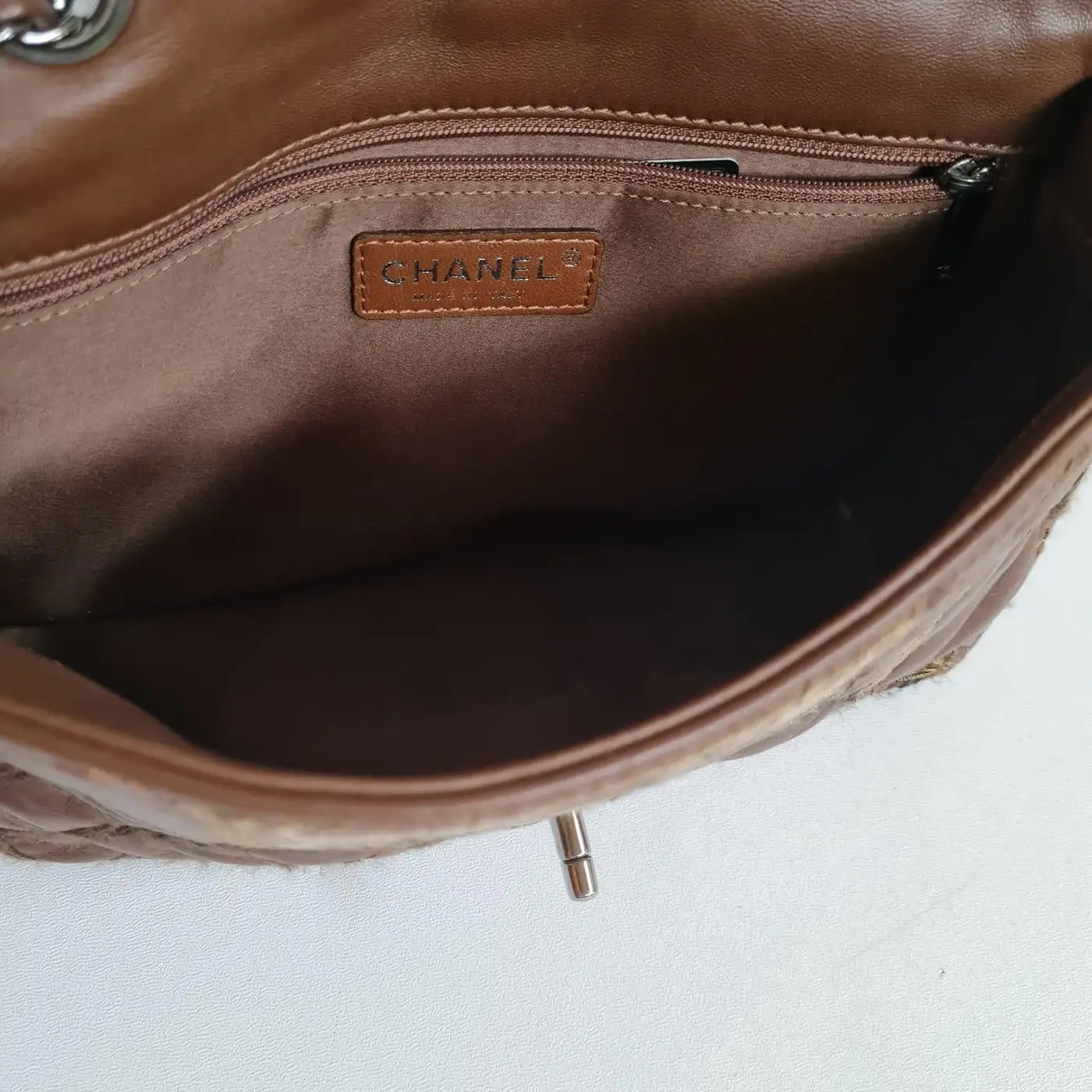 CHANEL LAMBSKIN PATCH STITCHED QUILTED MEDIUM FLAP BAG